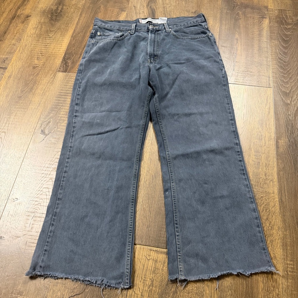 Y2K Levi's 567 Men's Low Loose Bootcut Jeans Dark Wash Size 32x30 Hemmed 32x26